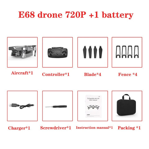 E68 Drone HD wide angle 4K WIFI 1080P FPV Drones Toys