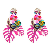 Neon Leaf Earrings