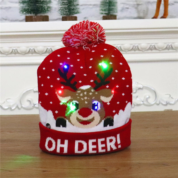 Luminous Xmas Knitted LED Hat