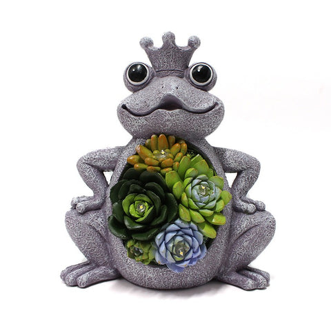 Solar Powered Lamp Succulent Frog