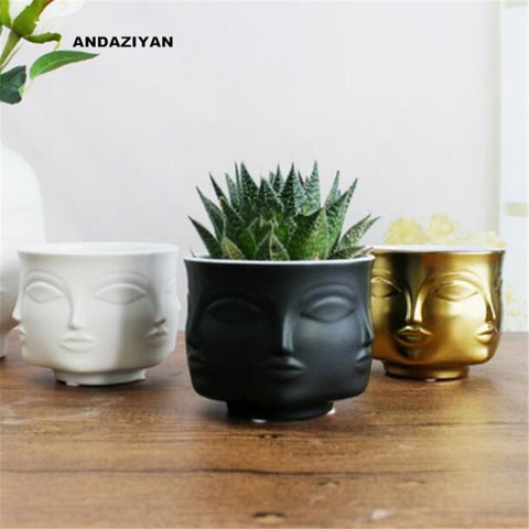 Multi Face Ceramic Flower Vase