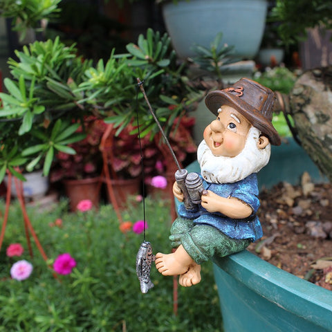 Fishing Papa Garden Statue