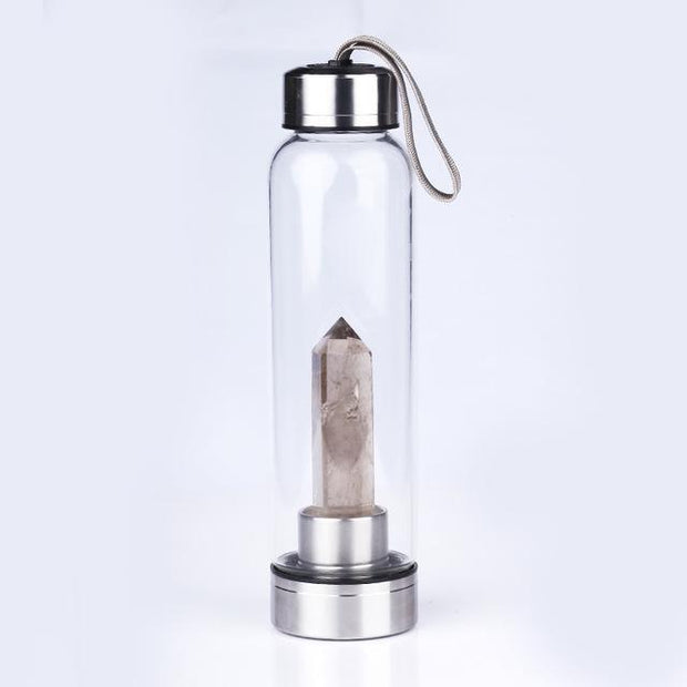 Natural Crystal Quartz Crystal Gemstone Water Bottle