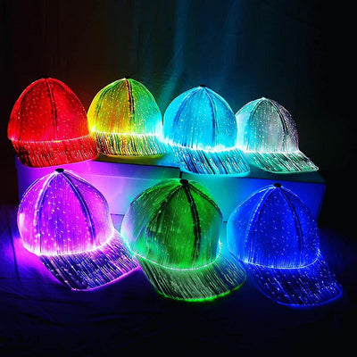 LED Optical Fiber Luminous Baseball Cap