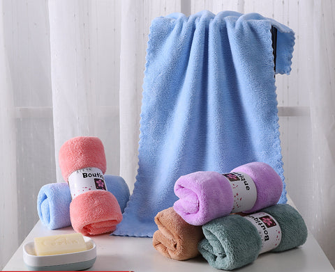 Coral Velvet Bath & Face Towel Set