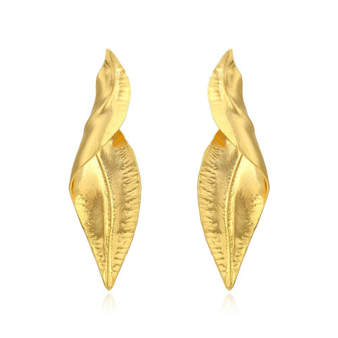 Twisted Gold Leaf Earrings