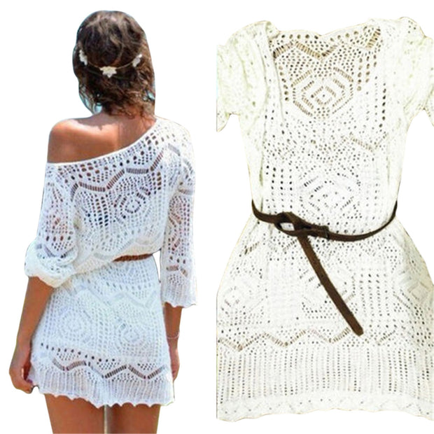 White Beach Knit Dress