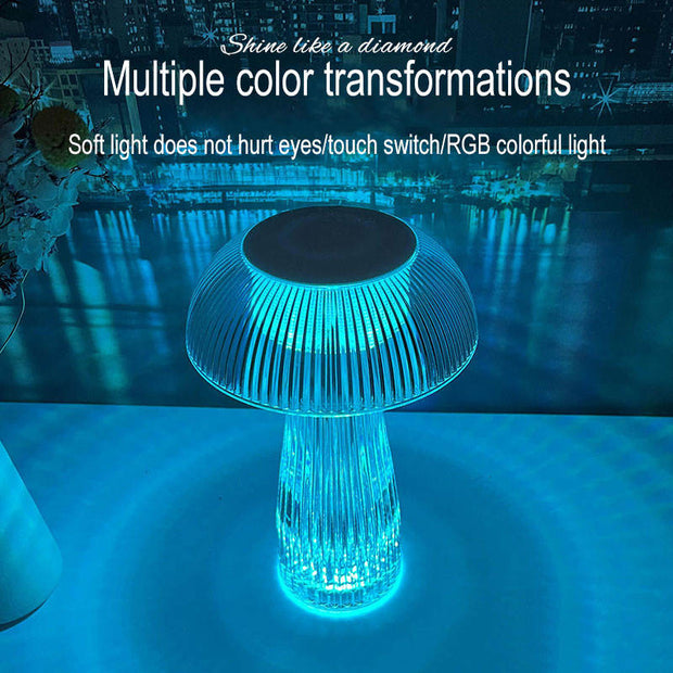 Nordic Creative Table Led Colorful Touch Decorative Atmosphere Diamond Crystal Lamp Jellyfish Night Light