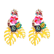 Neon Leaf Earrings