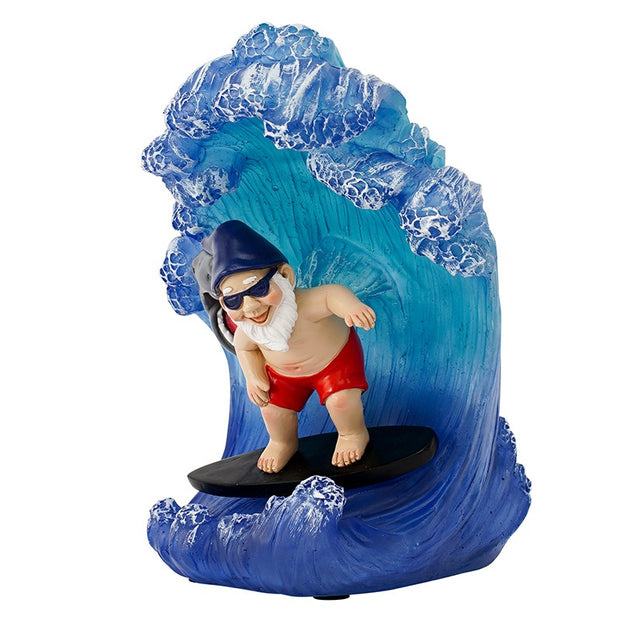 Surfing Santa Garden Solar Lamp