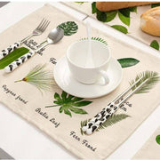 Cotton Linen Green Table Mats