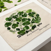 Cotton Linen Green Table Mats