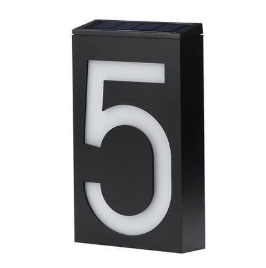 Solar Powered House Number Sign