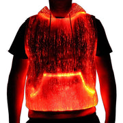 LED Tank Top luminous Men's hoodie RGB light up t shirt with hood casual men's hoodie