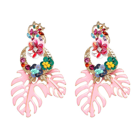 Neon Leaf Earrings