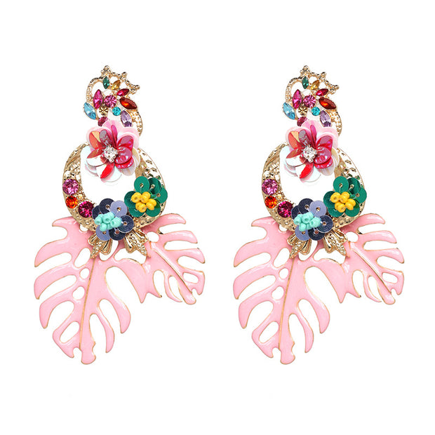 Neon Leaf Earrings