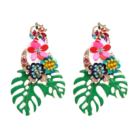 Neon Leaf Earrings