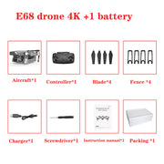 E68 Drone HD wide angle 4K WIFI 1080P FPV Drones Toys