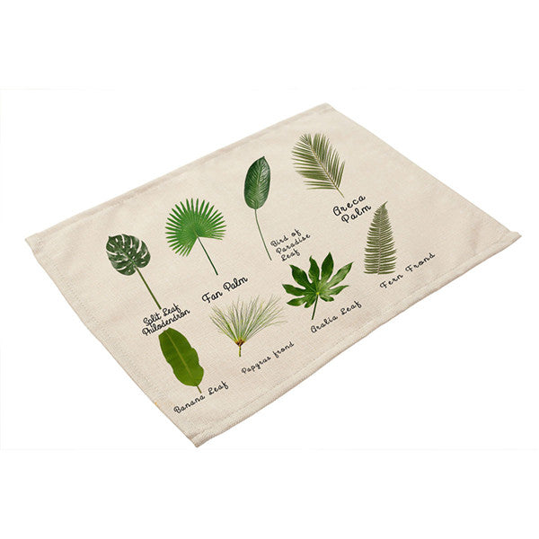 Cotton Linen Green Table Mats