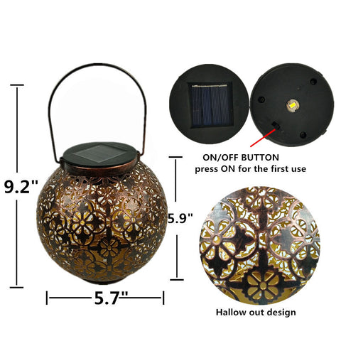 Hollow Solar Wrought Iron Lamp