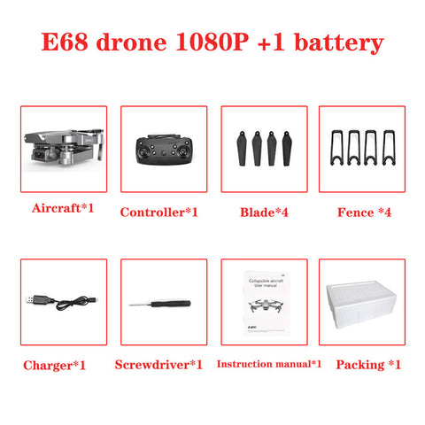 E68 Drone HD wide angle 4K WIFI 1080P FPV Drones Toys