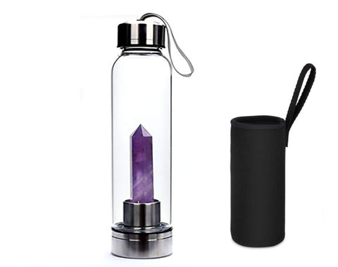 Natural Crystal Quartz Crystal Gemstone Water Bottle