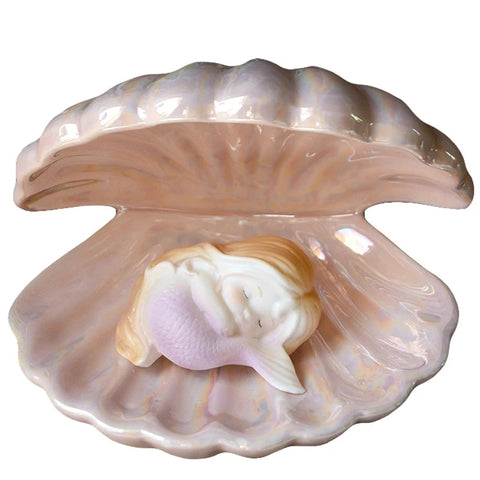 Mermaid Ceramic Shell Pearl Night Light