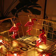 Pink Iron Flamingos String Light