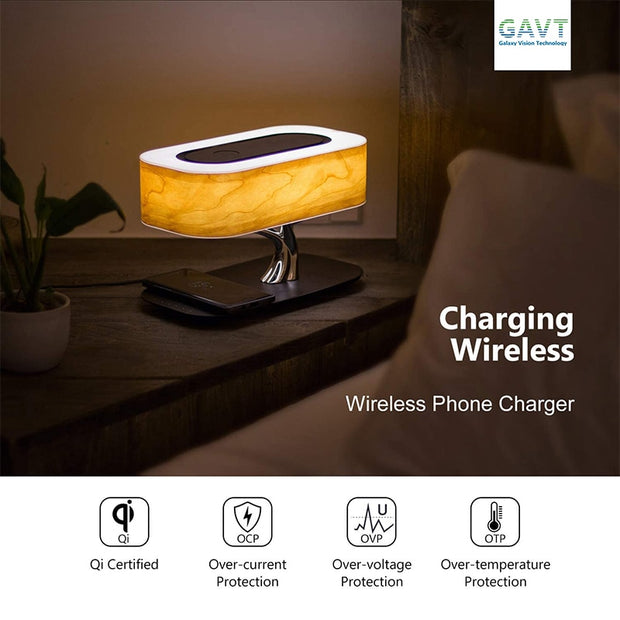 Bluetooth Speaker w/ Wireless Charging Lamp