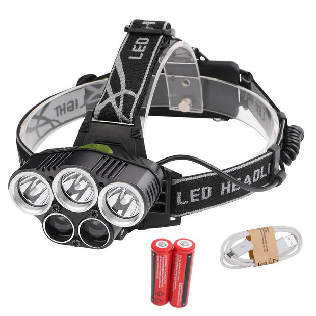 LED Headlamp 5 CREE XM-L T6 15000 lumens LED