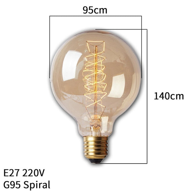 Retro Vintage Edison Bulb E27 40w 220v Ampoule Vintage Bulb Edison Lamp Filament Incandescent Light Bulb Led Retro Lamp Decor