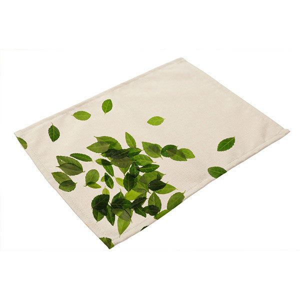 Cotton Linen Green Table Mats