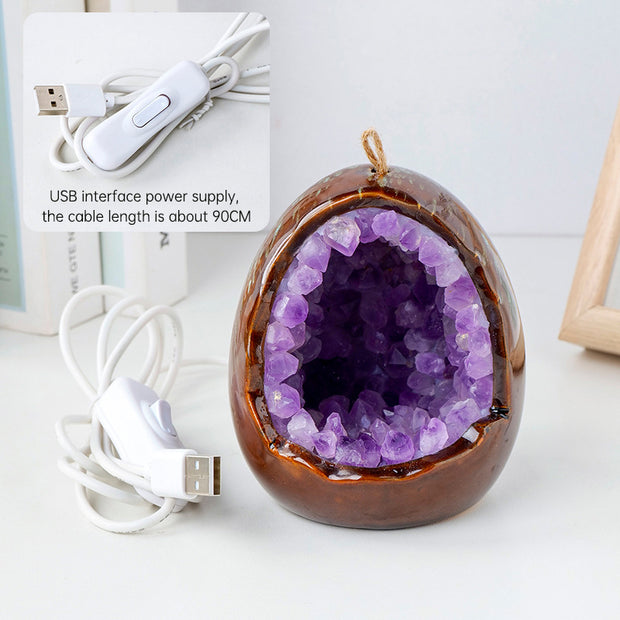 Natural Amethyst Cave Light