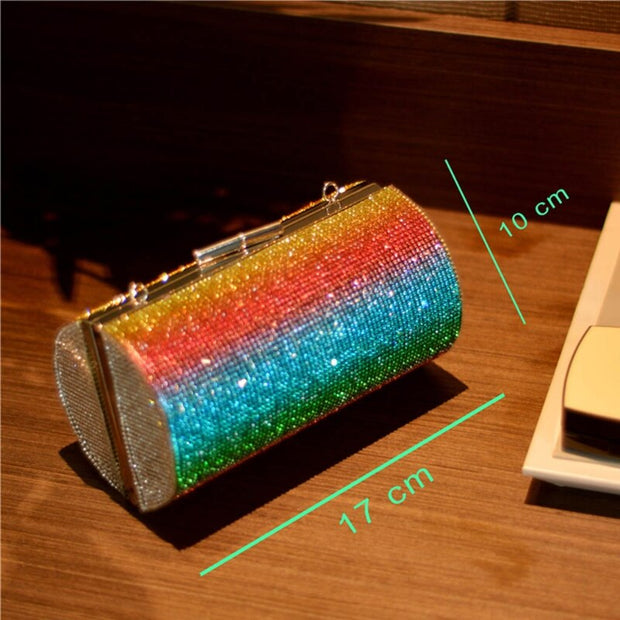 Rainbow Rhinestone Purse