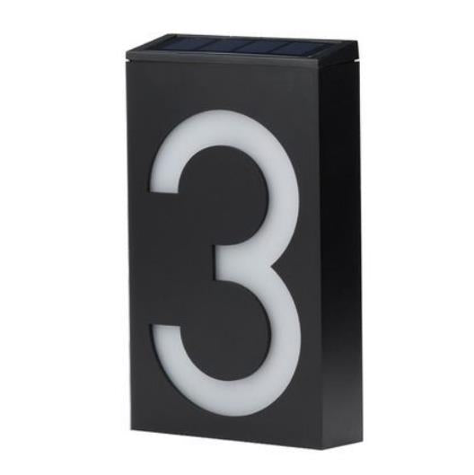 Solar Powered House Number Sign