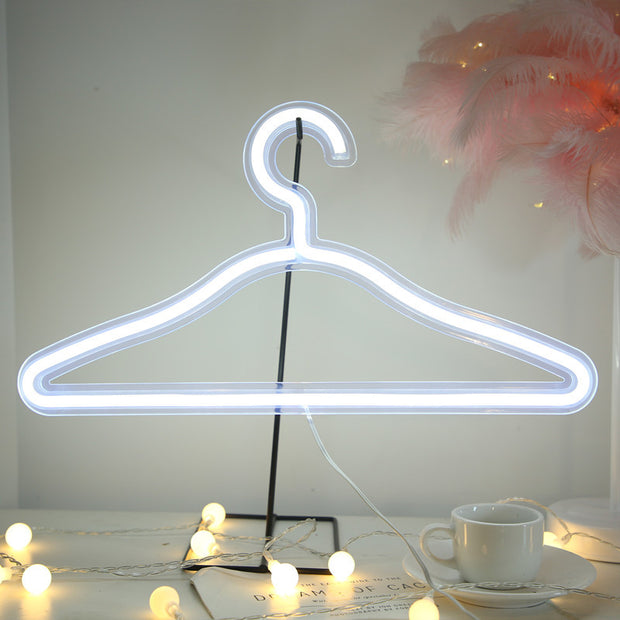 LED Neon Clothes Hanger Rack