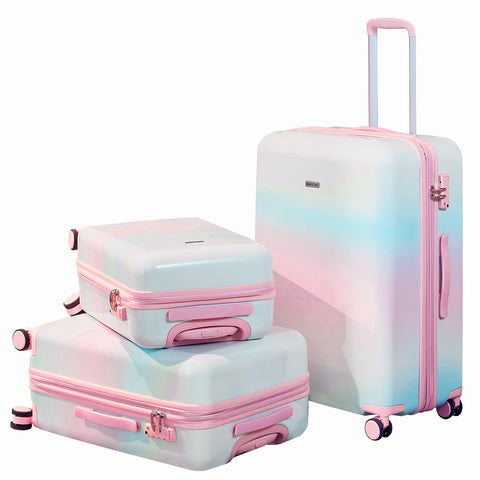 Cotton Candy Hardshell 3 Piece Suitcases