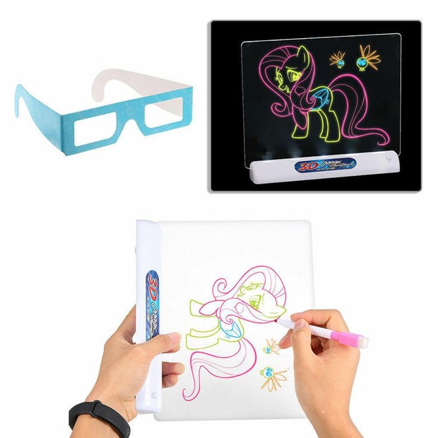 Magic Light Up LED 3D Drawing Tablet