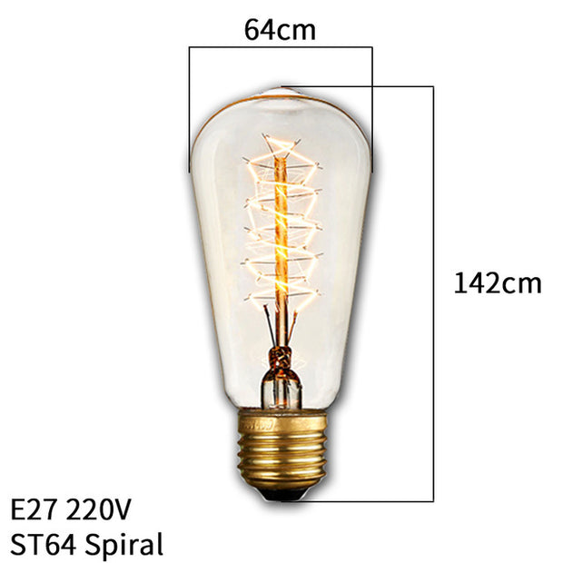 Retro Vintage Edison Bulb E27 40w 220v Ampoule Vintage Bulb Edison Lamp Filament Incandescent Light Bulb Led Retro Lamp Decor