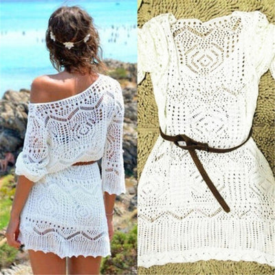 White Beach Knit Dress