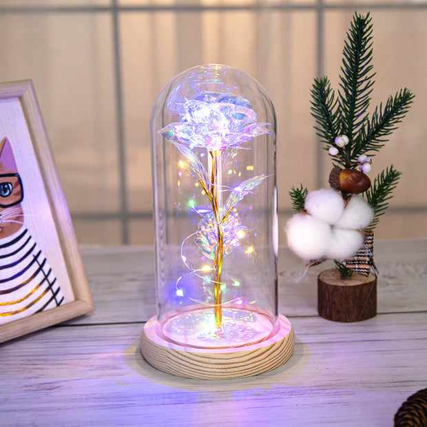 LED Holographic Glass Rose