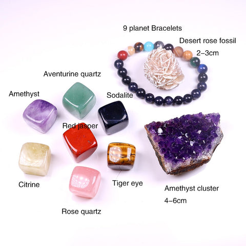 Natural crystal quartz Seven Chakra Healing Gems