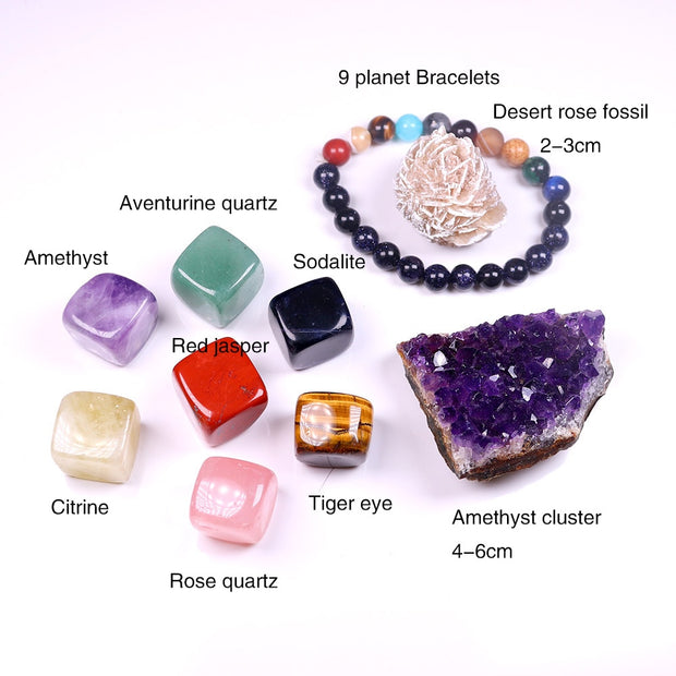 Natural crystal quartz Seven Chakra Healing Gems