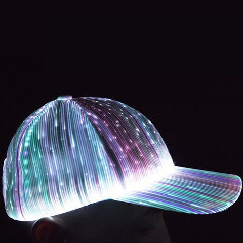 LED Optical Fiber Luminous Baseball Cap