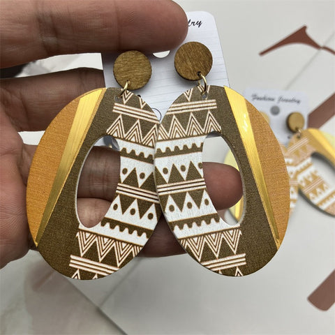 Ancient Wood Indian Jewelry Earrings Fashion