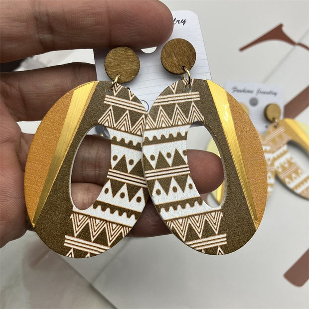 Ancient Wood Indian Jewelry Earrings Fashion