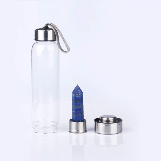 Natural Crystal Quartz Crystal Gemstone Water Bottle