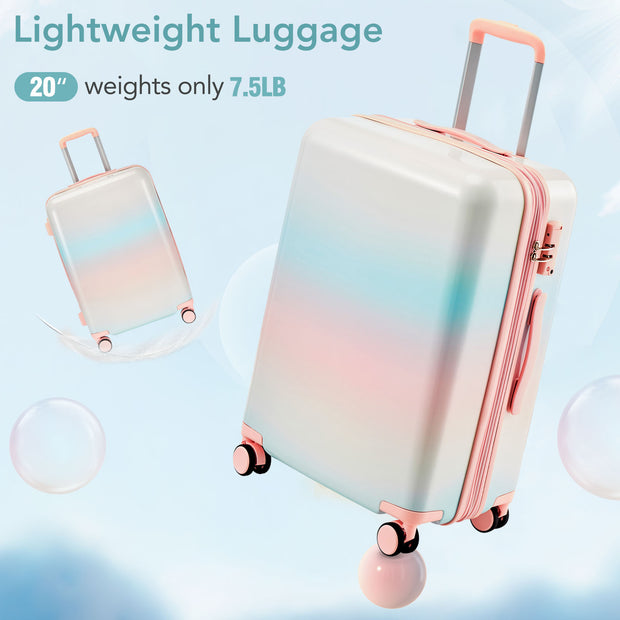 Cotton Candy Hardshell 3 Piece Suitcases