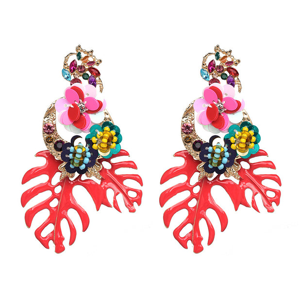 Neon Leaf Earrings