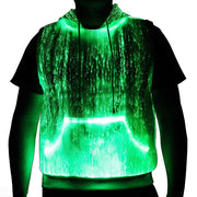 LED Tank Top luminous Men's hoodie RGB light up t shirt with hood casual men's hoodie